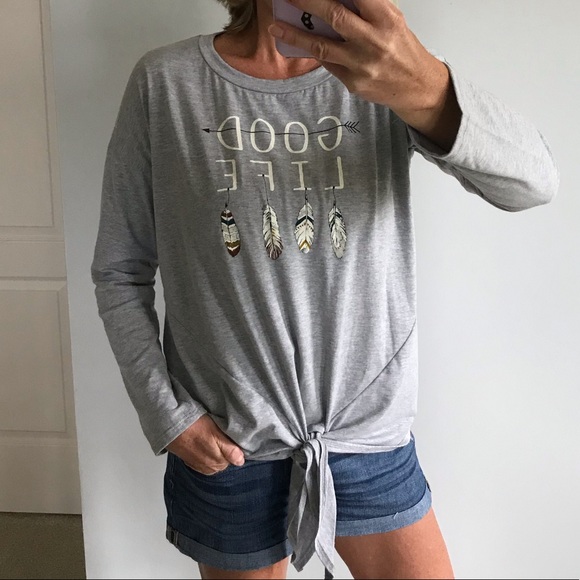 Tops - Grey ‘Good Life’ Tunic Top